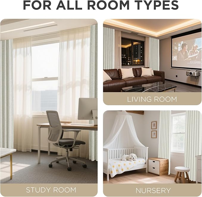 Joydeco Linen Blackout Curtains for Bedroom - 100% Light Blocking 1 Panels, Light Beige Drapes 70" W x 108" L, Thermal Insulated Room Darkening Curtains for Living Room, Rod Pocket & Back Tabs