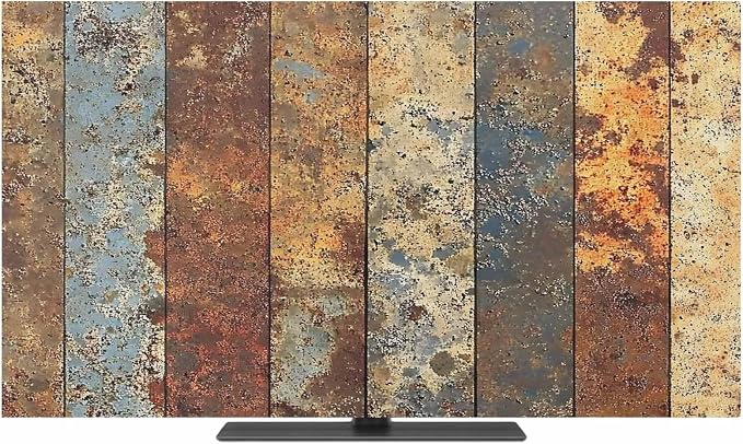 Farmhouse Vintage Wood Board Indoor TV Cover, Elastic TV Screen Protector Brown - Image 2