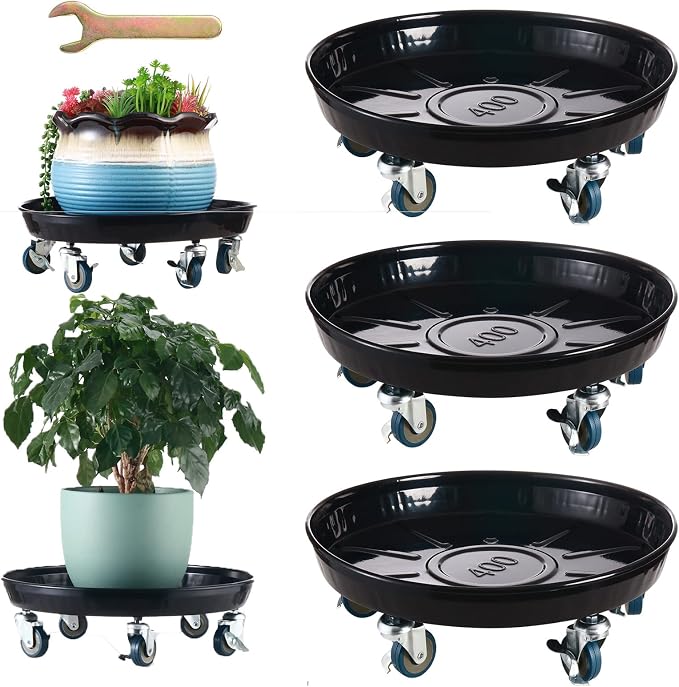 Planterhoma 3 Packs 20" Metal Plant Caddy - Image 9