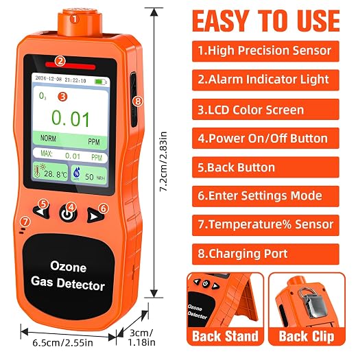 Portable Ozone Detector, 0-20 PPM Ozone Gas Monitor - Image 5