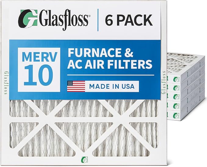 Glasfloss 20x20x2 MERV 10 2" Inch Pleated Air Filters Box of 6. Actual Size: - Image 6