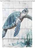 Sheer Curtains 72 Inches Long, Teal Green Sea Turtle Semi Sheer Curtains Light by Unknown