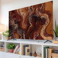 Abstract Brown Red Marble Texture Indoor TV Cover, Elastic TV Screen Protector by Unknown