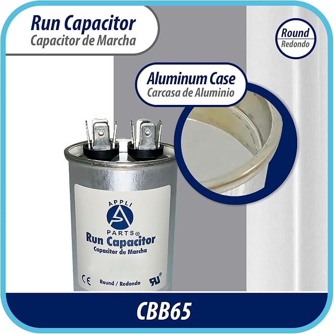 Appli Parts Run Capacitor for ac 4 Mfd uF 370 VAC or 450 VAC CBB65 Round - Image 5