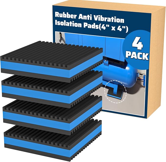4 Pack Rubber Anti Vibration Pads 6" X 6" X 7/8", Heavy Duty EVA Vibration by Pearwow