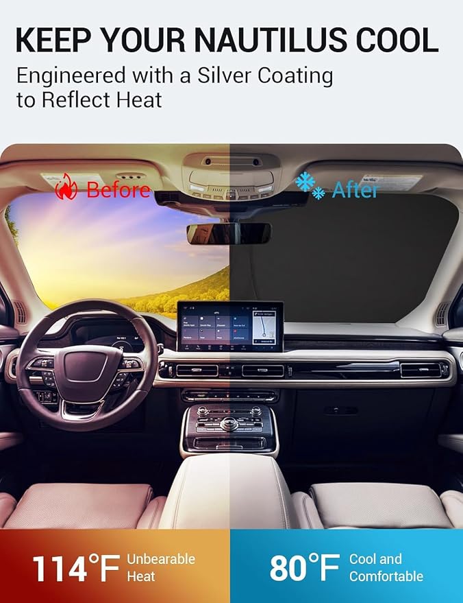 Proadsy 2026 Upgrade Front Windshield Sun Shade Foldable Sunshade Protector - Image 3