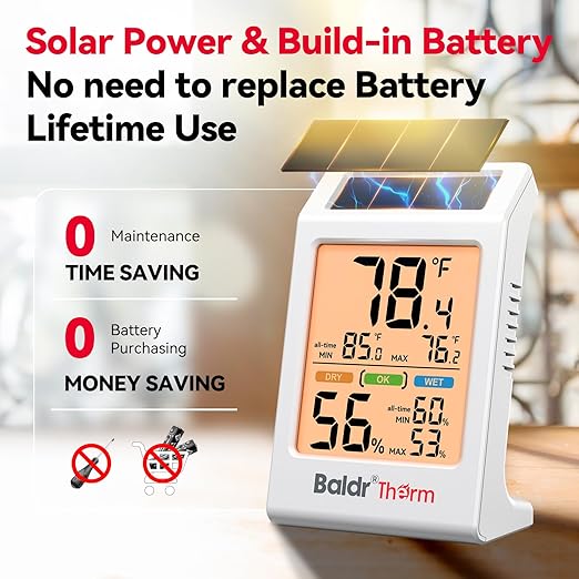 BaldrTherm Room Thermometer Indoor, Humidity Meter, 2026 Upgrade Backlight - Image 3