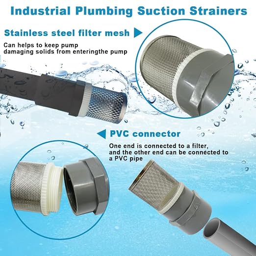 1.5 inch Stainless Steel Filter Cover Connected to 1.5 inch/DN40 Grey PVC - Image 4