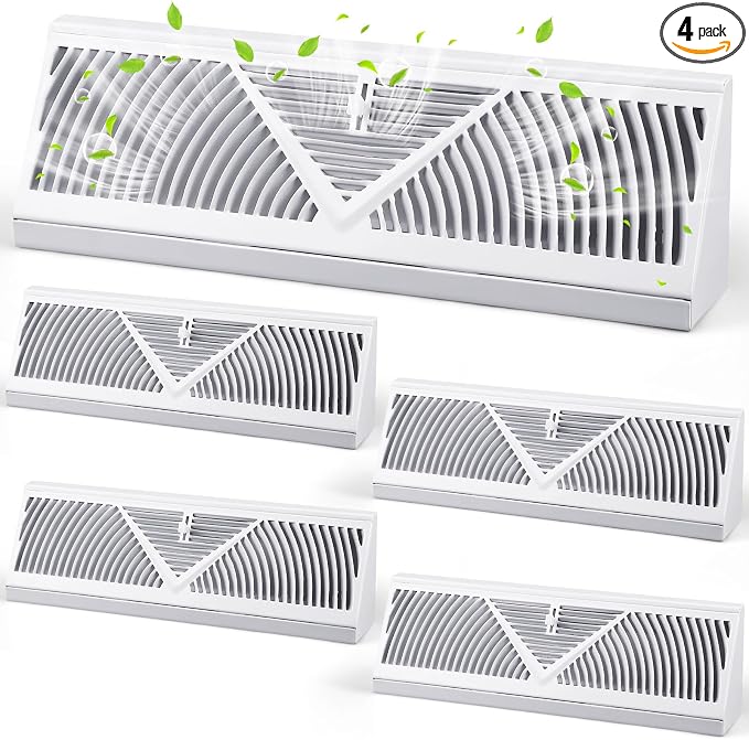 Yaocom 4 Pcs Baseboard Register Vent 18 Inch Duct Opening Size Baseboard Vent by Yaocom