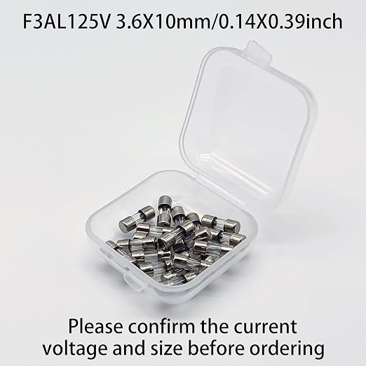 Mini Fuse F3AL125V 3.6x10mm 3A 3amp 125V 0.14x0.39 Inch Pack of 20 Fast-Blow - Image 4