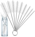 Mini Straw & Pipe Cleaning Nylon Brushes | 10 Brush Set | 8 inch Length | by Polykarmatic