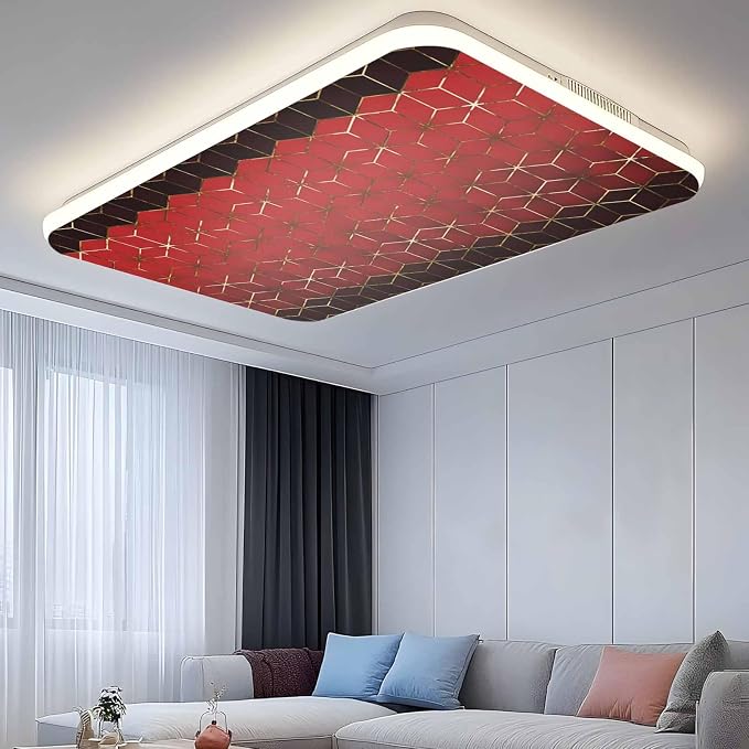 2x4 ft Fluorescent Light Cover for Ceiling Abstract Red Gradient Geometric - Image 2