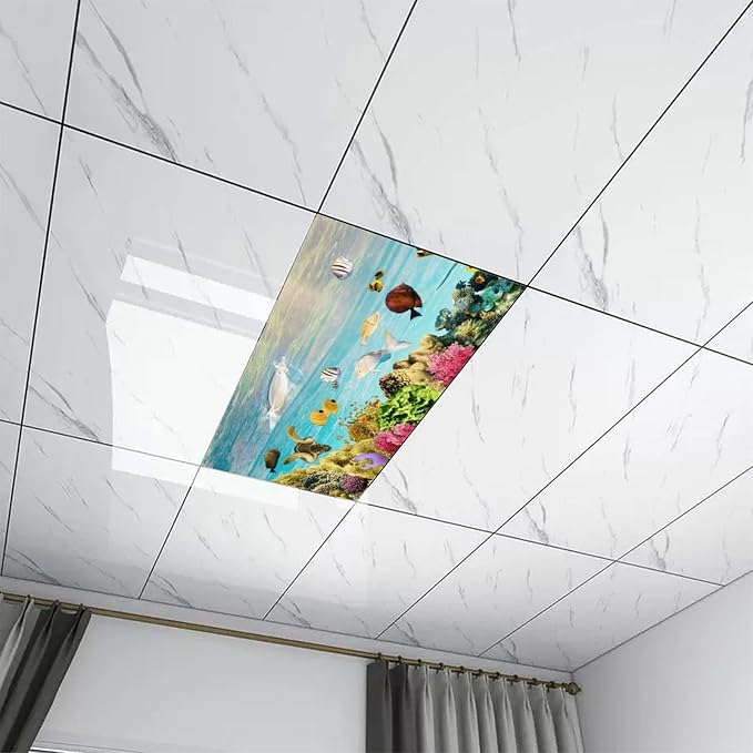 2PCS Fluorescent Light Covers for Classroom Ceiling Lights Magnetic Light Covers - Image 8