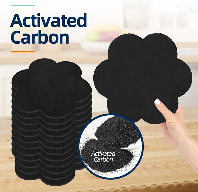 Trash Can Odor Absorbing Filters: Activated Charcoal Deodorizer Sheet - Image 3