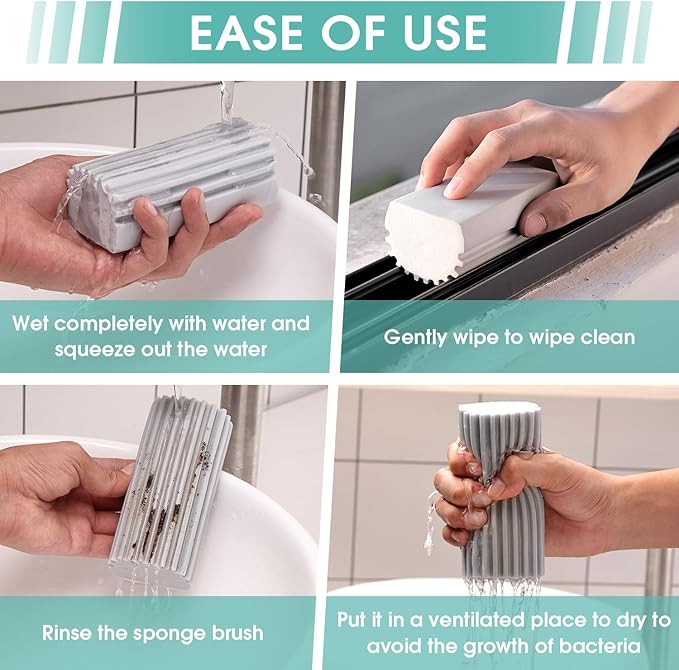 4 Pack Damp Dusting Sponge Duster, Reusable Household Cleaning Sponge Tool - Image 4