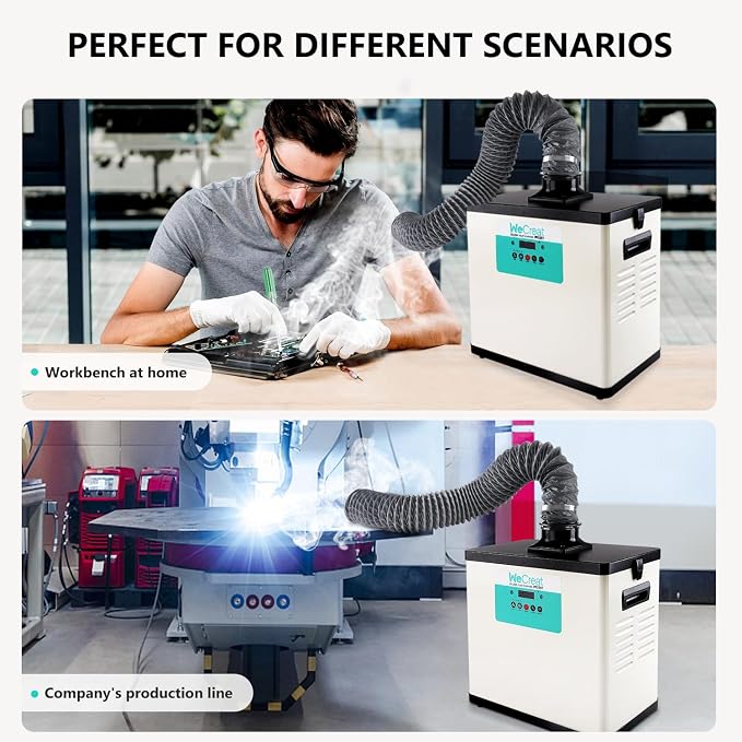 WECREAT Solder Fume Extractor, Powerful 200W Suction Smoke Purifier, 99.97% - Image 5
