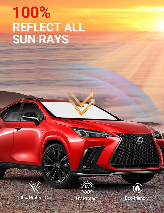 Proadsy 2026 Upgrade Windshield Sun Shade Custom Fit Lexus NX 2022-2025 2026 - Image 5