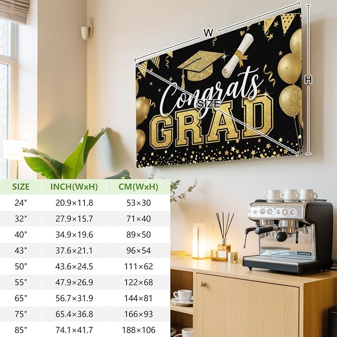 Graduation Celebration Balloon Indoor TV Cover, Elastic TV Screen Protector - Image 3