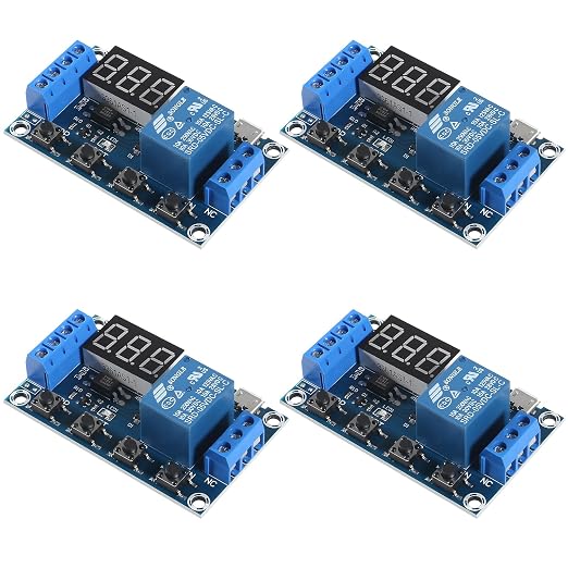 4pcs DC 6-30V Timer Relay Programmable Delay Relay Module Trigger Cycle Delay by Coliao