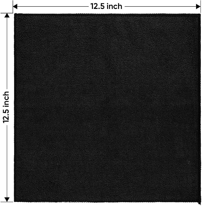 HOMEXCEL Black Microfiber Cleaning Cloth 50 Pack, 12.5 x 12.5 inch Microfiber - Image 7