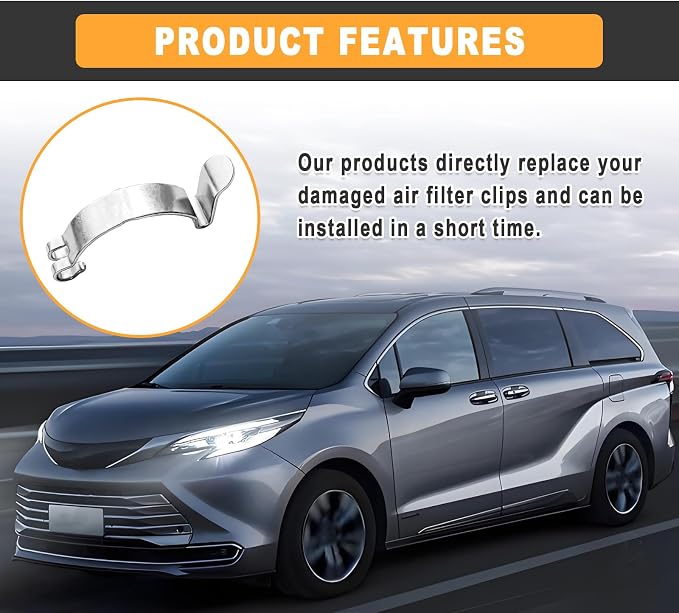 4pcs Silver Metal Air Filter Clips, Steel Air Cleaner Cover Clip, Air Filter - Image 6