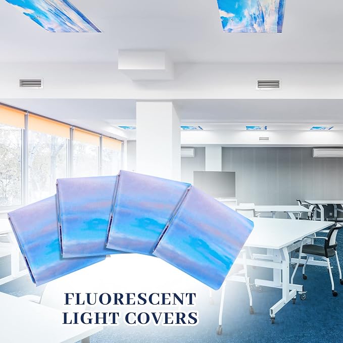 Hortsun 6 Pcs Magnetic Fluorescent Light Covers, 4 x 2 Feet Magnetic Classroom - Image 6