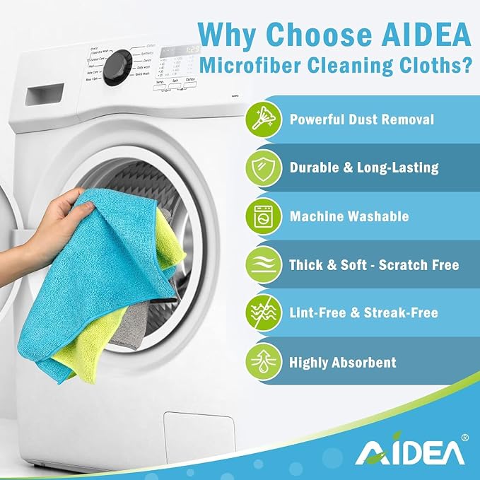 AIDEA Microfiber Cleaning Cloth-400PK, Soft Microfiber Towels - Image 3
