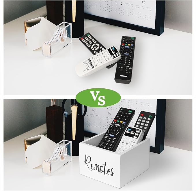 LBEMEY Wood Remote Control Holder, TV Remote Control Organizer - Image 5
