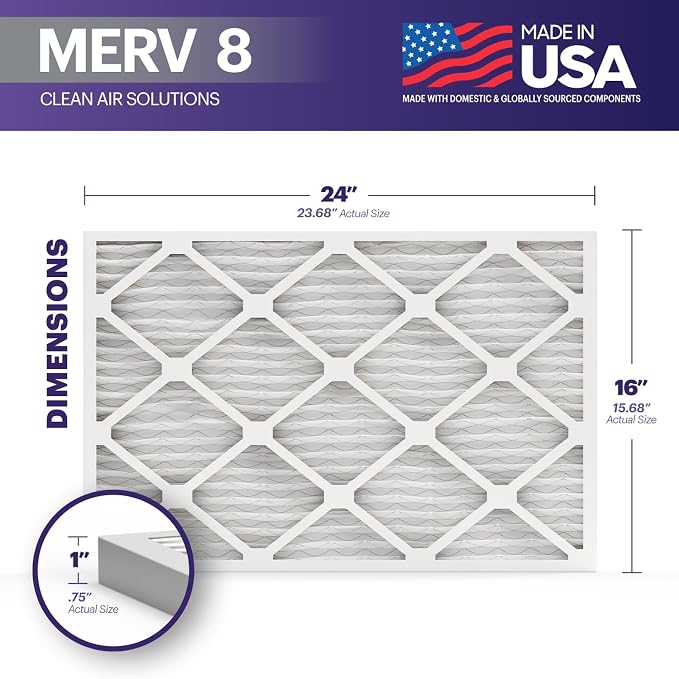BNX TruFilter 16x24x1 Air Filter MERV 8 - Image 2