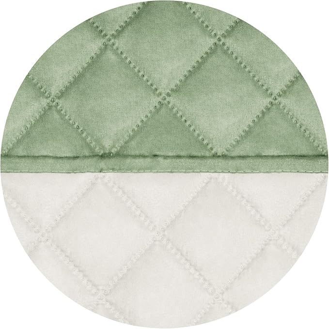 PureFit Reversible Quilted Sofa Cover, Water Resistant Slipcover Furniture Protector, Washable Couch Cover with Non Slip and Elastic Straps for Kids, Dogs, Pets (Chair, Sage Green/Ivory)