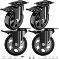 3 Inch Casters Set of 4 Heavy Duty, Caster Wheels by WOZESEIK