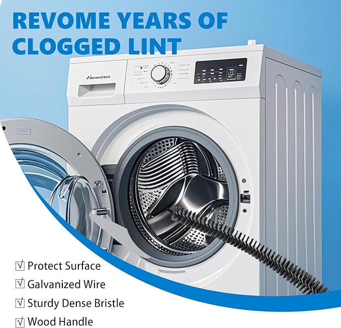Full-Bristle Dryer Vent Cleaner Brush, Dryer Lint Brush and Lint Removal Tool - Image 2