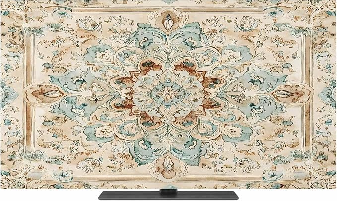 Bohemian Style Flowers Indoor TV Cover, Elastic TV Screen Protector Retro by Unknown
