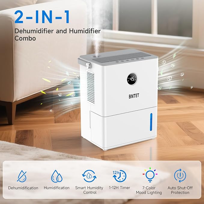 2-in-1 Dehumidifier and Humidifier Combo, 68 oz Tank - Image 2
