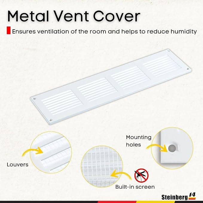 Steinberg14 White Vent Cover 14x2 - Image 2