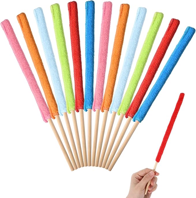 12 Pcs Microfiber Detail Duster Sticks, Crevice Cleaning Brush Kit by Unknown
