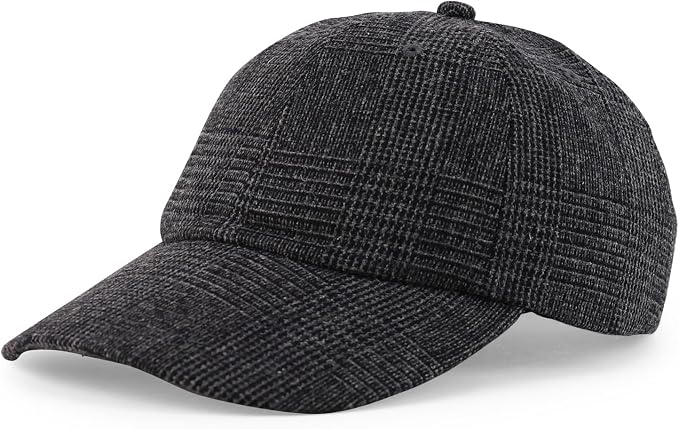 Trendy Apparel Shop Plaid Checker Wool Blend Unstructured Baseball Cap by TrendyApparel