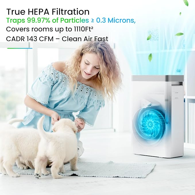 VUSIGN Air Purifier for Home Ptes, Covers Up to 1110 sq ft, CADR 143 CFM - Image 2