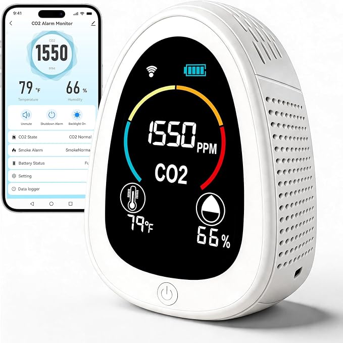 AIRNERGY Portable CO2 Monitor Indoor Air Quality Monitor by Unknown