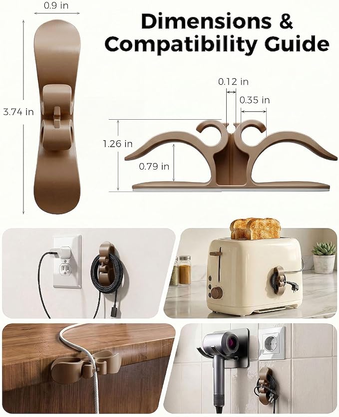 Cord Organizer for Appliances, 6 Pack Appliance Cord Organizer Stick On - Image 7