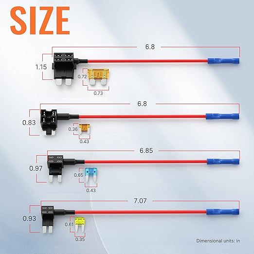 RVBOATPAT 16pcs 12V Fuse Taps Low Profile Mini Micro2 Fuse Holder Automotive - Image 3