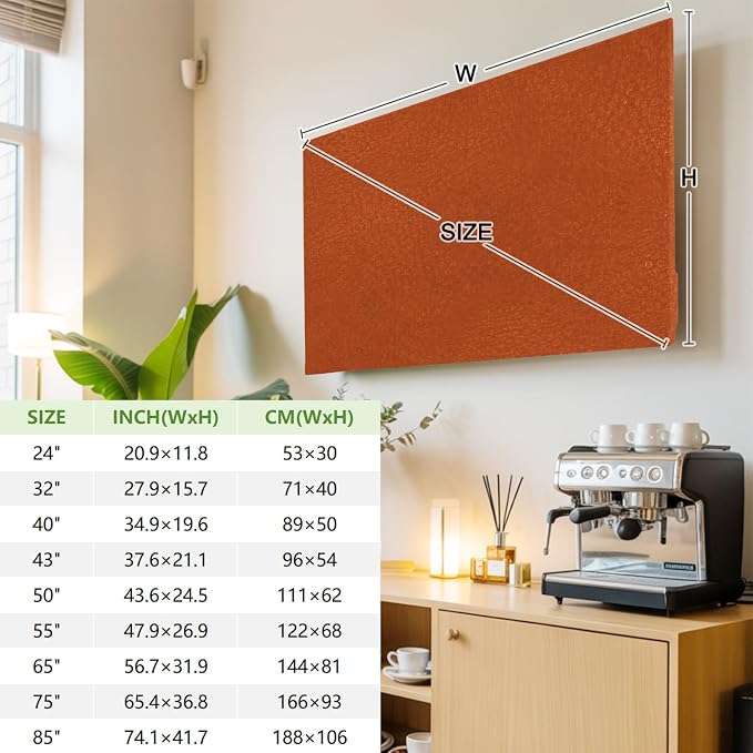 Autumn Burnt Orange Indoor TV Cover, Elastic TV Screen Protector Solid Color - Image 4