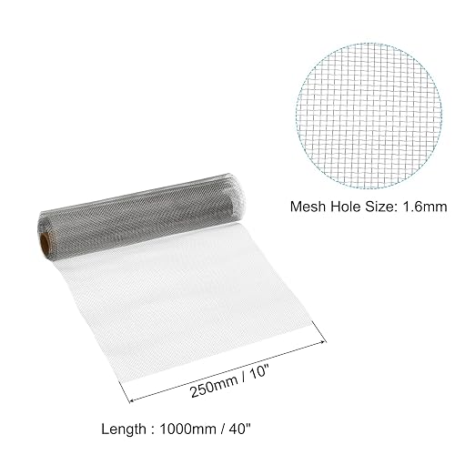 PATIKIL 40" L x 10" W Woven Wire Mesh, 14 Mesh 316L Stainless Steel Air Vent - Image 2