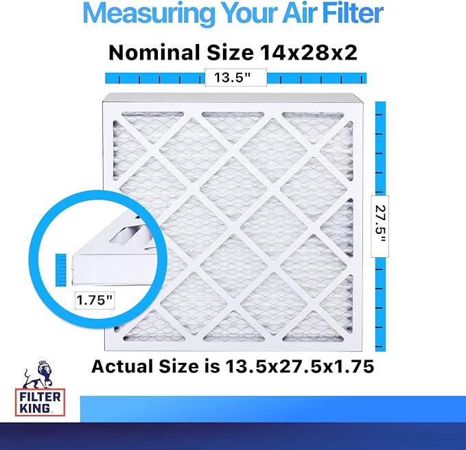 Filter King 14x28x2 Air Filter | 6-PACK | MERV 8 HVAC Pleated A/C Furnace - Image 2