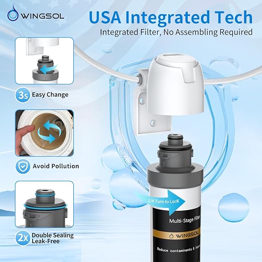 WINGSOL Water Filter for Sink Faucet, Anti-Clogged, NSF/ANSI 42&53 Long-Lasting - Image 4
