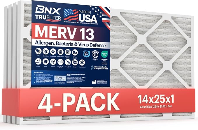 BNX TruFilter 14x25x1 Air Filter MERV 13 by BNX