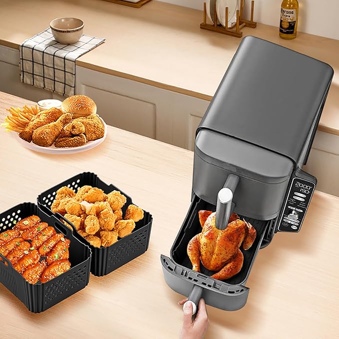 Silicone Air Fryer Liners for Ninja 10QT DoubleStack XL 2-Basket SL401 SL400 - Image 5
