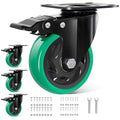 Caster Wheels 4 Inch, Swivel Plate Casters Set of 4 Heavy Duty 2000lbs by BZOLIHEU