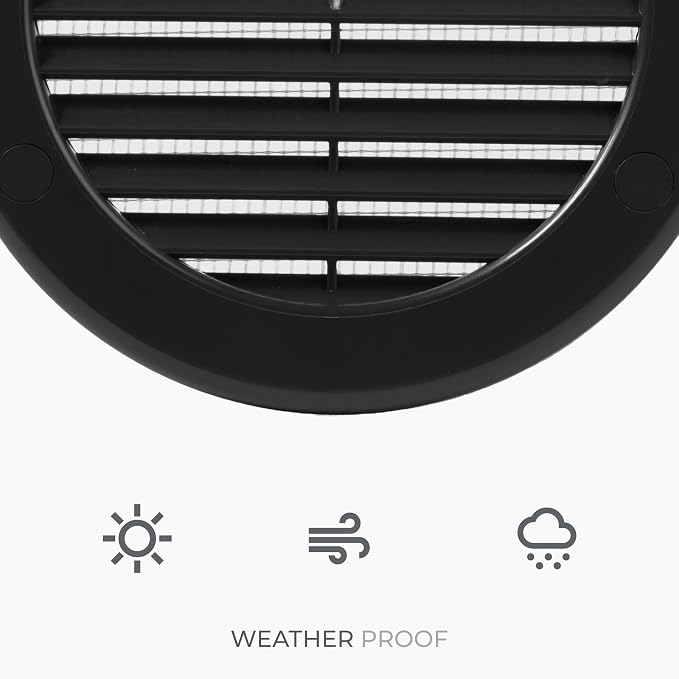 10pack 6" Inch Black Plastic Round Vent Cover - Image 6
