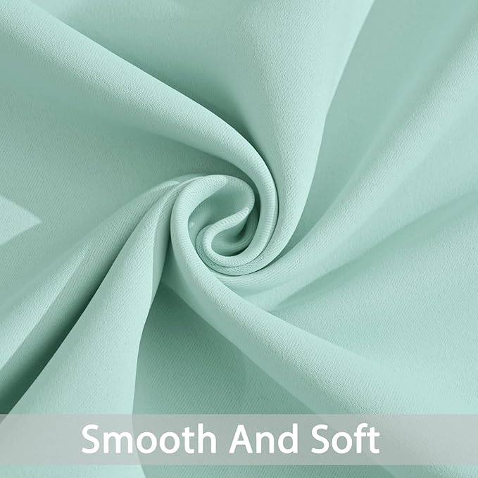 Yakamok Blackout Curtains Room Darkening Thermal Insulated Window Panels,Solid Grommet Top Drapes for Bedroom/Living Room(62Wx96L, Aqua, 2 Panels)